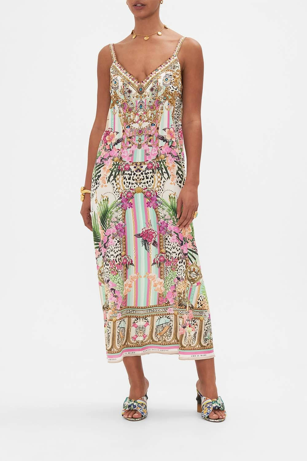 V NECK MIDI SLIP DRESS DEAR AMORE MIO 1 V NECK MIDI SLIP DRESS DEAR AMORE MIO