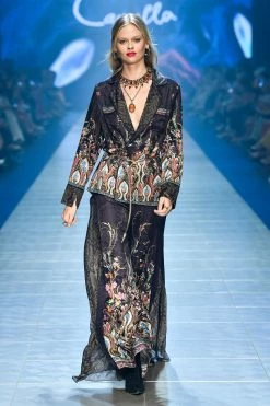 HIGH WAISTED TROUSER WITH GODET WILD FLOWER -clothing shop Camilla 1