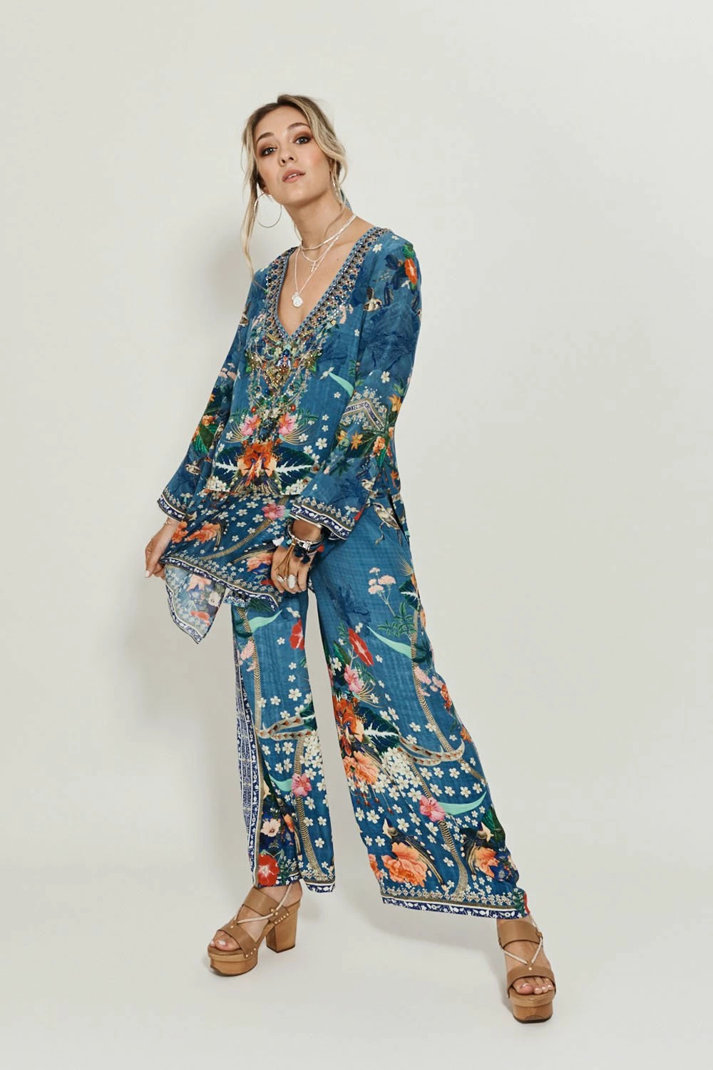 LOUNGE TROUSER WITH TIE WAIST FARAWAY FLORALS 2 LOUNGE TROUSER WITH TIE WAIST FARAWAY FLORALS - Image 2