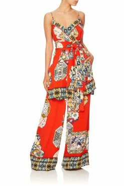 WIDE LEG PANT W/CUFFS FOUND IN TRANSLATION -clothing shop camilla found in translation wrap tunic top 7 1