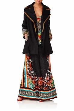 KNITTED FLARED PANTS GALAXY GIRL -clothing shop camilla galaxy girl open coat w wide collar 6 1