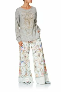 EMBELLISHED KNIT GREY -clothing shop camilla grey jumper versailles sky 1