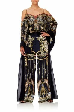 HIGH WAISTED TROUSER WITH GODET MIDNIGHT MEETING -clothing shop camilla high waisted trouser with godet midnight meeting 1 bb81d70d cc49 4bad a5a8 b220c0367570