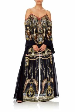 HIGH WAISTED TROUSER WITH GODET MIDNIGHT MEETING -clothing shop camilla high waisted trouser with godet midnight meeting 5 fad562b2 f55d 4746 a003 e53ff141125a