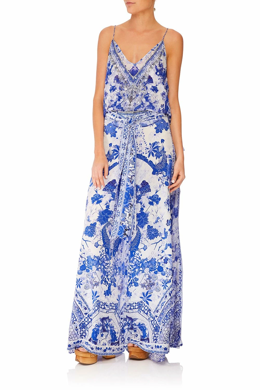 HIGH WAISTED TROUSER WITH GODET THE FAN SEA - Image 3