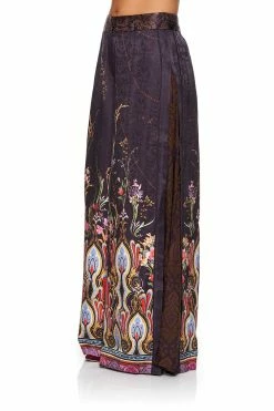 HIGH WAISTED TROUSER WITH GODET WILD FLOWER -clothing shop camilla high waisted trouser with godet wild flower 4