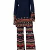 WIDE LEG JACQUARD KNIT PANT COSTUME PARTY