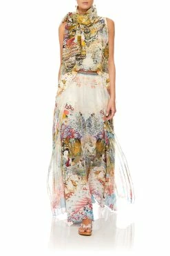 WIDE LEG PANT WITH PLEAT OVERLAY LADY LABYRINTH -clothing shop camilla lady labyrinth wide leg pant w pleat overlay 1