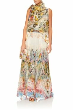 WIDE LEG PANT WITH PLEAT OVERLAY LADY LABYRINTH -clothing shop camilla lady labyrinth wide leg pant w pleat overlay 2