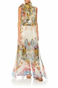 WIDE LEG PANT WITH PLEAT OVERLAY LADY LABYRINTH -clothing shop camilla lady labyrinth wide leg pant w pleat overlay 3