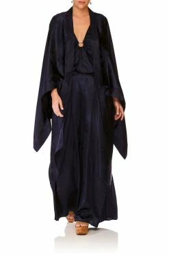 WIDE LEG PANT WITH GATHERED POCKET SOLID NAVY -clothing shop camilla long draped robe solid navy 7 b6cfb8b6 07ee 456a 8ab9 5af769fe7313