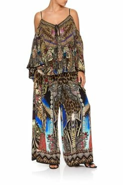 WIDE LEG TROUSER WITH FRONT POCKETS STRONGER TOGETHER -clothing shop camilla long sleeve drop shoulder top stronger together 2