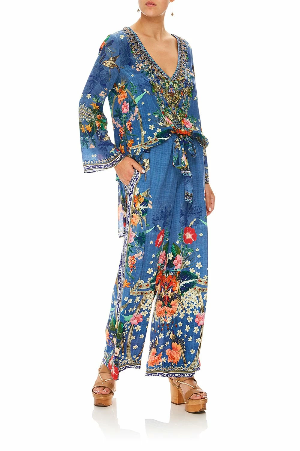 LOUNGE TROUSER WITH TIE WAIST FARAWAY FLORALS 1 LOUNGE TROUSER WITH TIE WAIST FARAWAY FLORALS