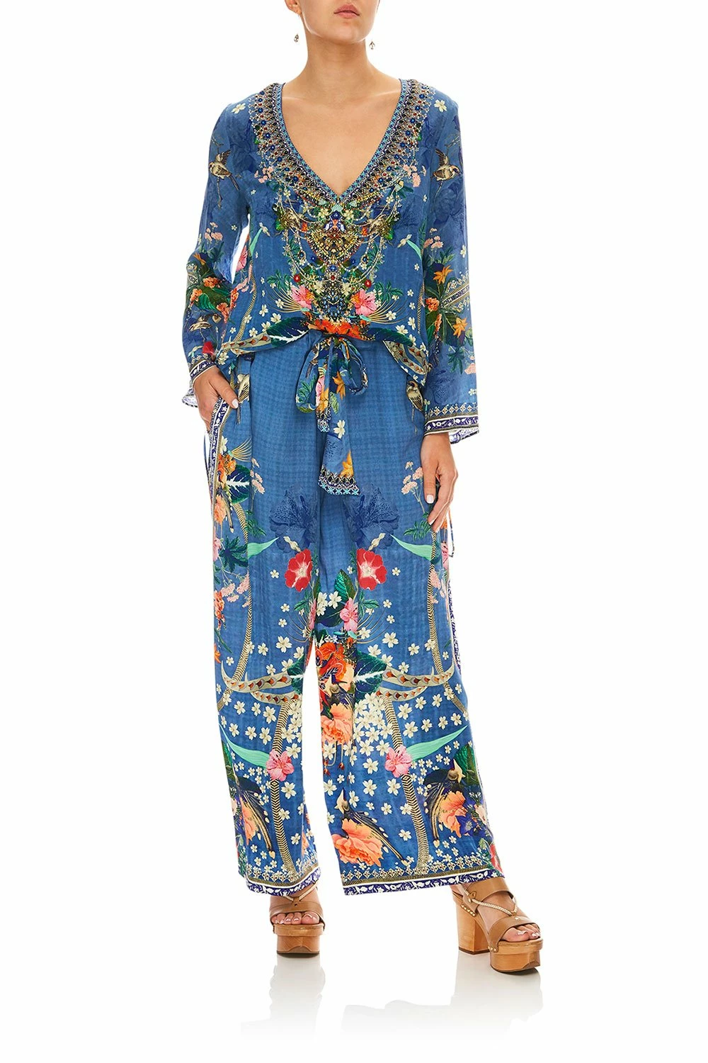 LOUNGE TROUSER WITH TIE WAIST FARAWAY FLORALS 4 LOUNGE TROUSER WITH TIE WAIST FARAWAY FLORALS - Image 4