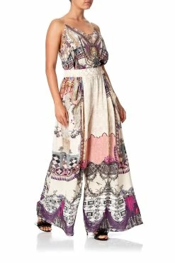 WIDE LEG PANT WITH GATHERED POCKETS VIOLET CITY -clothing shop camilla pants violet city 1