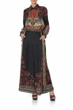 SIDE BUTTON UP PANT PAVED IN PAISLEY