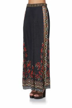 SIDE BUTTON UP PANT PAVED IN PAISLEY -clothing shop camilla side button up pant paved in paisley 4