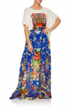 SKIRT WITH PINTUCK WAISTBAND PLAYING KOI -clothing shop camilla skirt with pintuck waistband playing koi 3 04a2a0cd f11a 4c50 ab79 e89fad3591c9