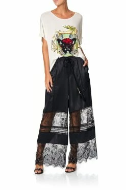 SPLICED WIDE LEG PANT NOIR BOUDOIR