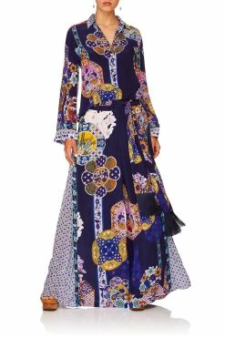 HIGH WAISTED TROUSER W/GODET STAR GAZER -clothing shop camilla star gazer button down shirt w contrast 9 e510f6e3 04b1 4bc1 b4c9 0dffdec4330d