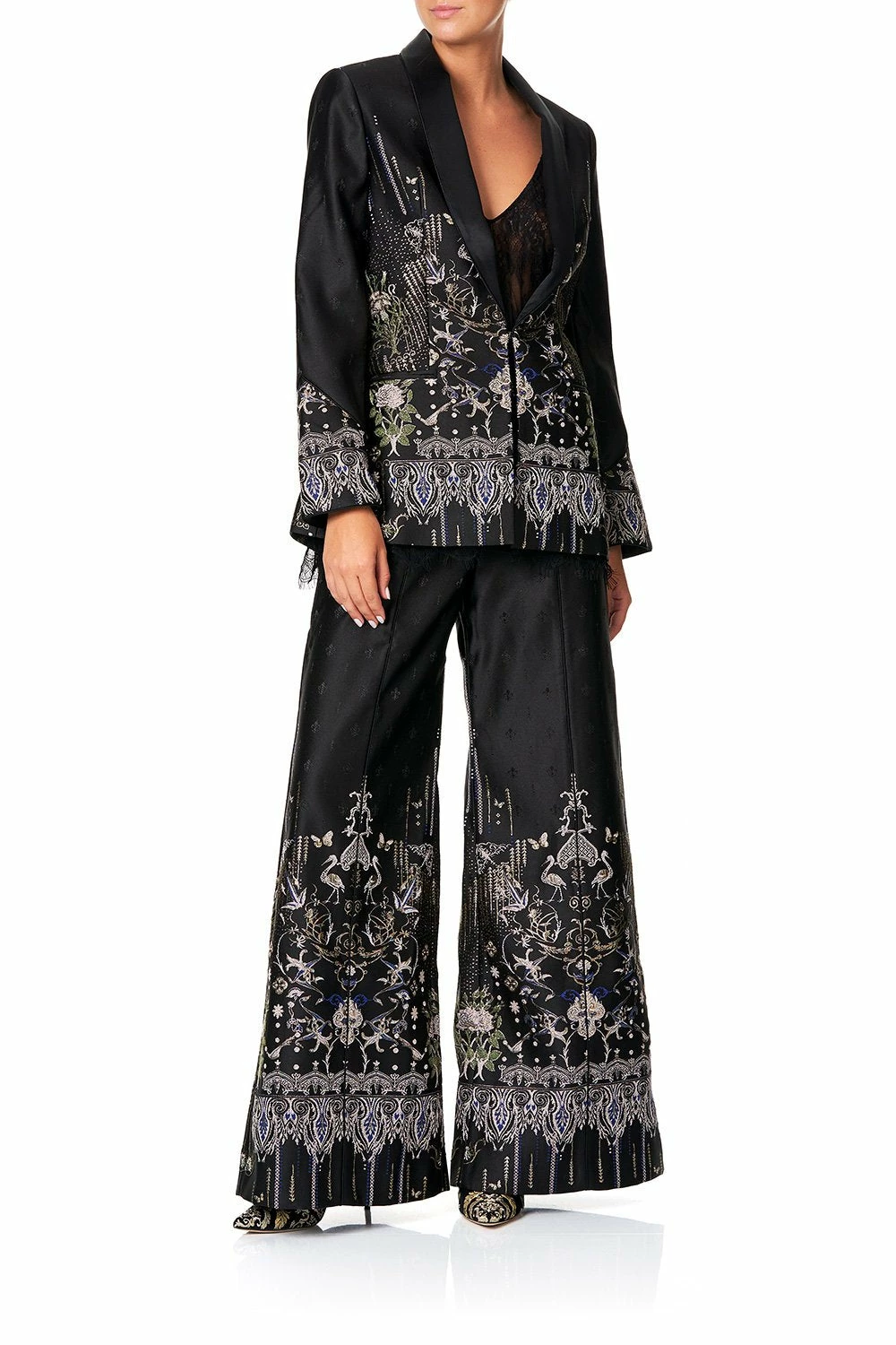 JACQUARD PANT WITH FRONT SEAMS REBELLE REBELLE 3 JACQUARD PANT WITH FRONT SEAMS REBELLE REBELLE - Image 3