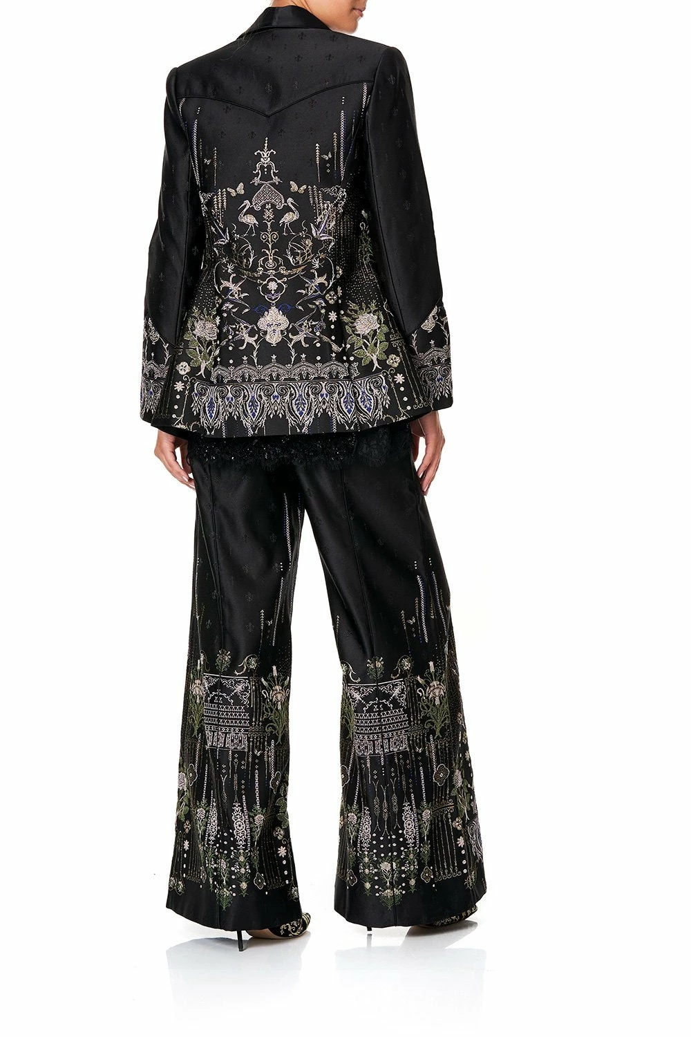 JACQUARD PANT WITH FRONT SEAMS REBELLE REBELLE 4 JACQUARD PANT WITH FRONT SEAMS REBELLE REBELLE - Image 4