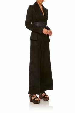 LOUNGE TROUSER WITH CUFFS SOLID BLACK 16 LOUNGE TROUSER WITH CUFFS SOLID BLACK -clothing shop camilla tailored kimono jacket wild moonchild 10 1 9ec283bb 869d 4ff1 8ade 2d7a9b7f983b