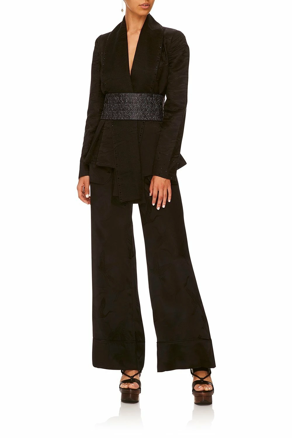 LOUNGE TROUSER WITH CUFFS SOLID BLACK 3 LOUNGE TROUSER WITH CUFFS SOLID BLACK - Image 3