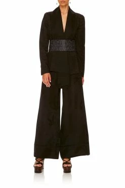 LOUNGE TROUSER WITH CUFFS SOLID BLACK
