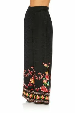 WIDE LEG PANT WITH CUFFS PAINTED LAND -clothing shop camilla wide leg pant with cuffs painted land 8