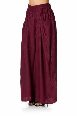 WIDE LEG PANT WITH GATHERED POCKETS BURGUNDY 15 WIDE LEG PANT WITH GATHERED POCKETS BURGUNDY -clothing shop camilla wide leg pant with gathered pockets burgundy 3 372512d1 5cbc 44f1 8bef 2bc9f166bfff