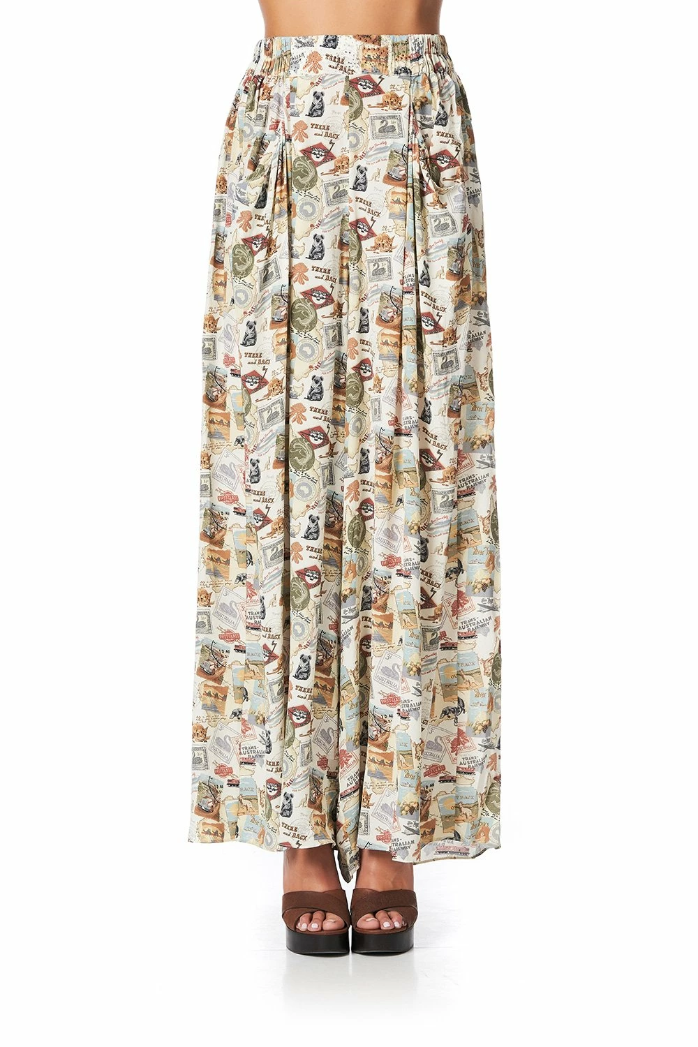 WIDE LEG PANT WITH GATHERED POCKETS WISH YOU WERE HERE - Image 2