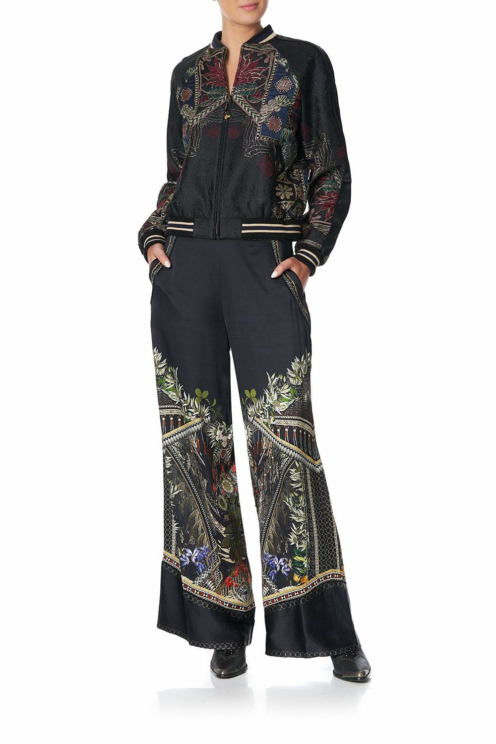 WIDE LEG PANT WITH SHAPED CUFF BOTANICAL CHRONICLES 1 WIDE LEG PANT WITH SHAPED CUFF BOTANICAL CHRONICLES