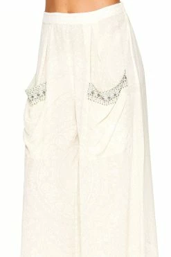 WIDE LEG TROUSER WITH FRONT POCKETS DENTELLE BLANCHE -clothing shop camilla wide leg trouser with front pockets dentelle blanche 7