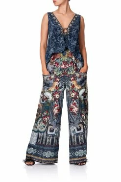 WIDE LEG TROUSER WITH FRONT POCKETS HOTEL BOHEME -clothing shop camilla wide leg trouser with front pockets hotel boheme