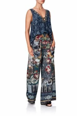 WIDE LEG TROUSER WITH FRONT POCKETS HOTEL BOHEME -clothing shop camilla wide leg trouser with front pockets hotel boheme 1