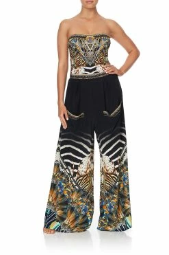 WIDE LEG TROUSER WITH FRONT POCKETS LOST PARADISE -clothing shop lost paradise lace up bandeau one piece lost paradise 8